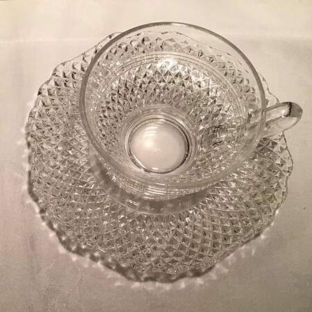 Mt. Vernon Clear Cup & Saucer Set
