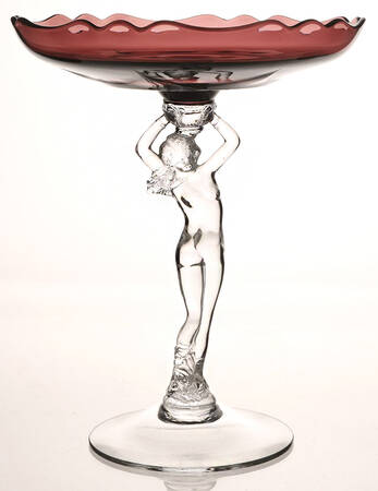 Nude Stems-All Colors & Variations Amethyst (8" X 6") Cupped Comport