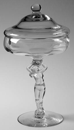 Nude Stems-All Colors & Variations 10" Tall Footed Candy Box/Compote & Lid