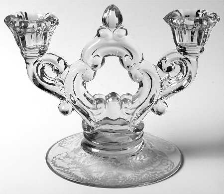 Portia Clear (Stem 3121) 3400/647 2 Light Candlestick (Round Base)