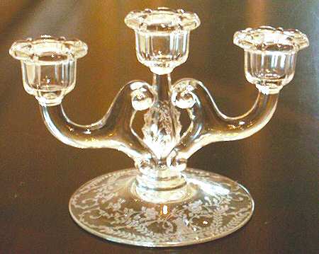Portia Clear (Stem 3121) 6" Three Light Candlestick