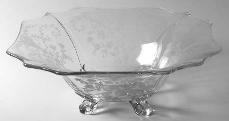 Portia Clear (Stem 3121) #3400 12" Square 4 Toed Bowl