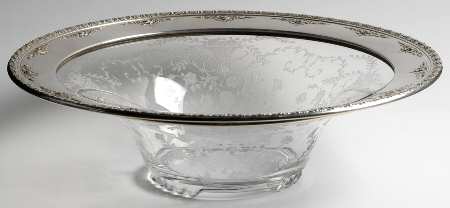Portia Clear (Stem 3121) 10" Round Flared Bowl W/Sterling Rim