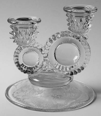 Portia Clear (Stem 3121) Double Light Candlestick