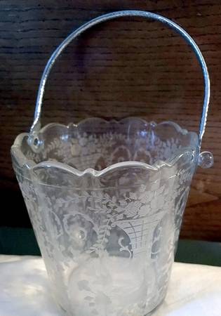 Portia Clear (Stem 3121) Ice Bucket with Detachable Handle and Tongs