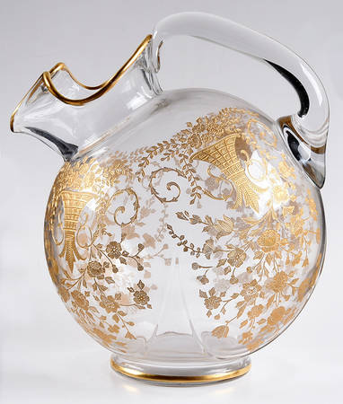 Portia Clear (Stem 3121, Gold Encrusted) 3400/38 80 Oz Non Optic Ball Jug