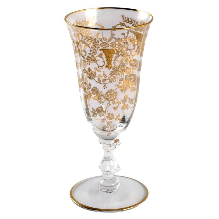 Portia Clear (Stem 3121, Gold Encrusted) Wine Glass