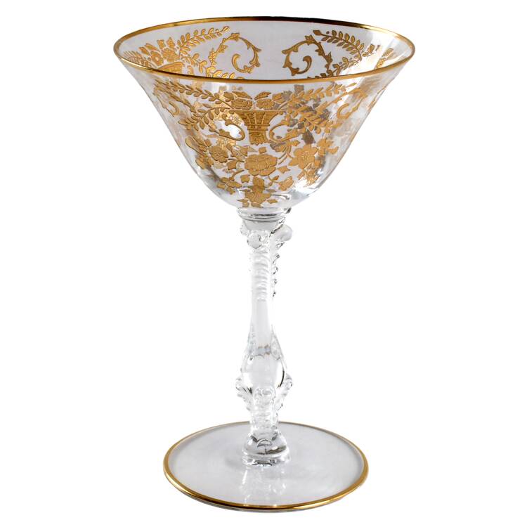 Portia Clear (Stem 3121, Gold Encrusted) Champagne/Tall Sherbet