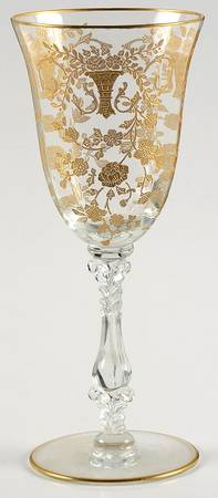 Portia Clear (Stem 3121, Gold Encrusted) Claret Wine