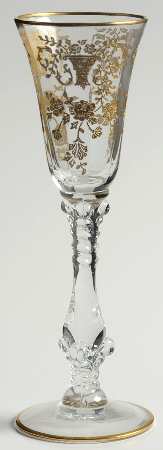 Portia Clear (Stem 3121, Gold Encrusted) Cordial Glass by Cambridge