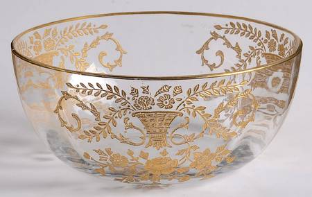 Portia (3126, Gold Etched) Finger Bowl