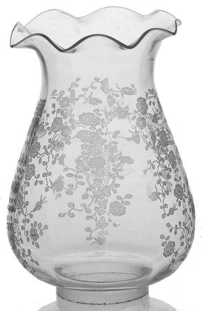 Rose Point Clear Globe for Small Hurricane Lamp with Prisms