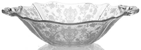 Rose Point Clear 9" Handled Bowl (3400 Shape)