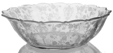 Rose Point Clear 11" Round Bowl
