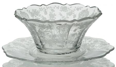 Rose Point Clear Mayonnaise Bowl and Underplate Only