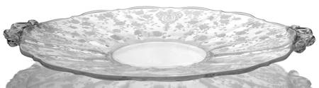 Rose Point Clear Handled Cake Plate