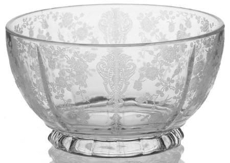 Rose Point Clear Footed Candy Box No Lid