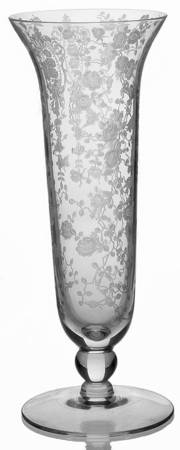 Rose Point Clear 8" Footed Flower Vase