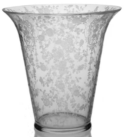 Rose Point Clear 8" Flared Vase