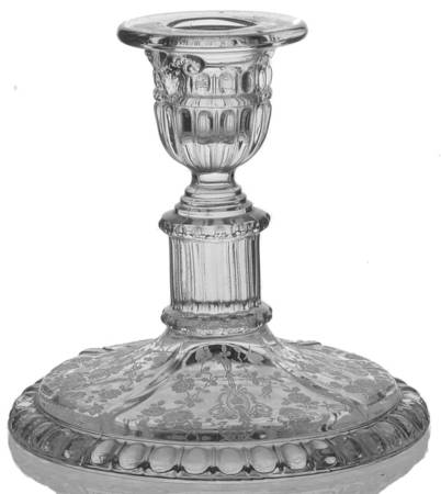 Rose Point Clear 4" Candlestick (Shape 3500)