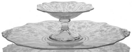 Rose Point Clear Cheese & Cracker Set, Shape 3400