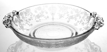 Rose Point Clear Handled Nappy