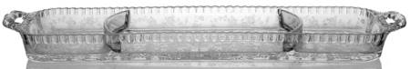Rose Point Clear Handled 3 Section Rectangular Tray