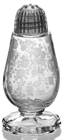 Rose Point Clear 3400/77 Footed Shaker with Plastic Lid