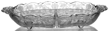 Rose Point Clear #3900/126 Oblong 3 Part Celery/Relish