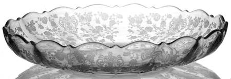 Rose Point Clear 13" Shallow Round Bowl