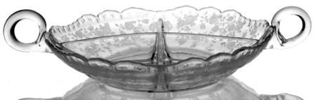Rose Point Clear 3500/62 4 Part Relish with Smooth Handles