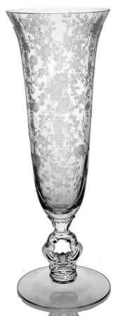 Rose Point Clear 12" Keyhole-Stem Footed Vase