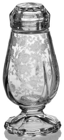 Rose Point Clear 3400/77 Footed Shaker with Glass Lid