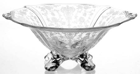 Rose Point Clear 3400 Footed Handled Mayonnaise/Comport