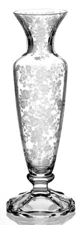 Rose Point Clear 8" Footed Vase