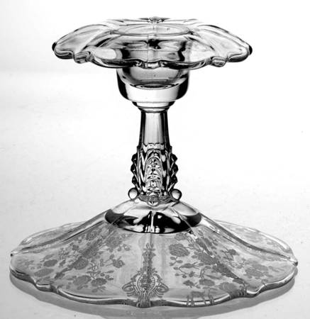 Rose Point Clear 4" Single Light Candlestick