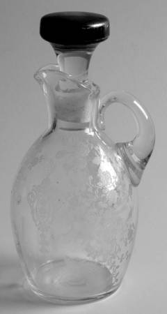 Rose Point Clear Vinegar Cruet & Sterling Stopper