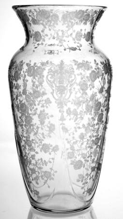Rose Point Clear 10" Flower Vase