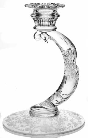 Rose Point Clear Martha/497 Single Candlestick, No Prism