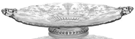 Rose Point Clear 9" Handled Footed Plate
