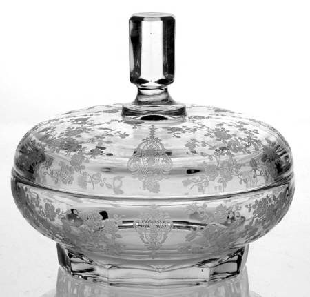 Rose Point Clear 6" Candy Box with Lid