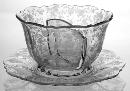 Rose Point Clear Divided Mayonnaise and Underplate, No Ladles