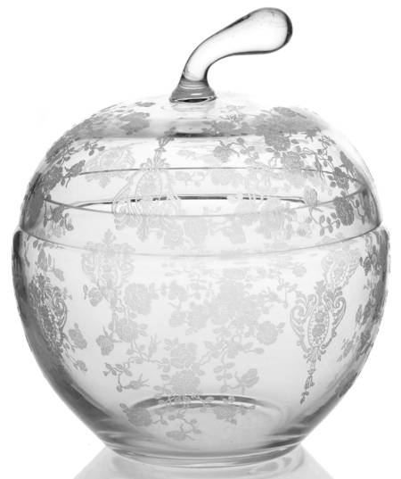 Rose Point Clear Apple Candy Box with Lid