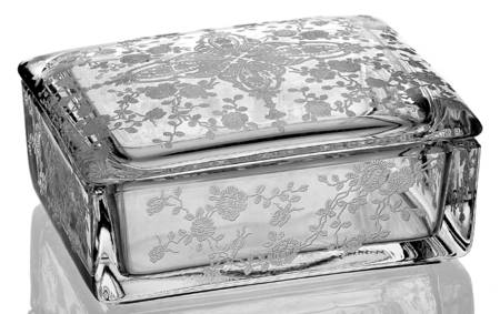 Rose Point Clear Cigarette Box & Lid