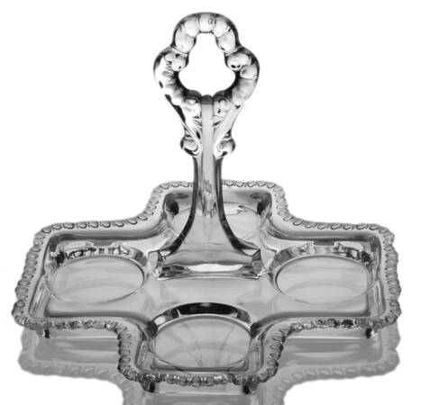 Rose Point Clear Handled Bridge Set Tray
