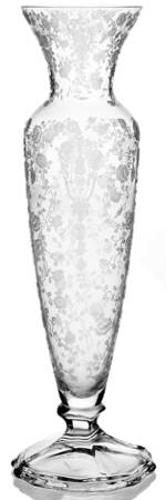 Rose Point Clear 10" Footed Vase