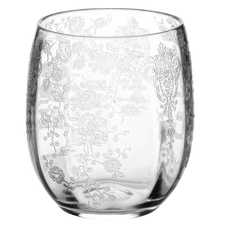 Rose Point Clear 4 Oz Flat Tumbler