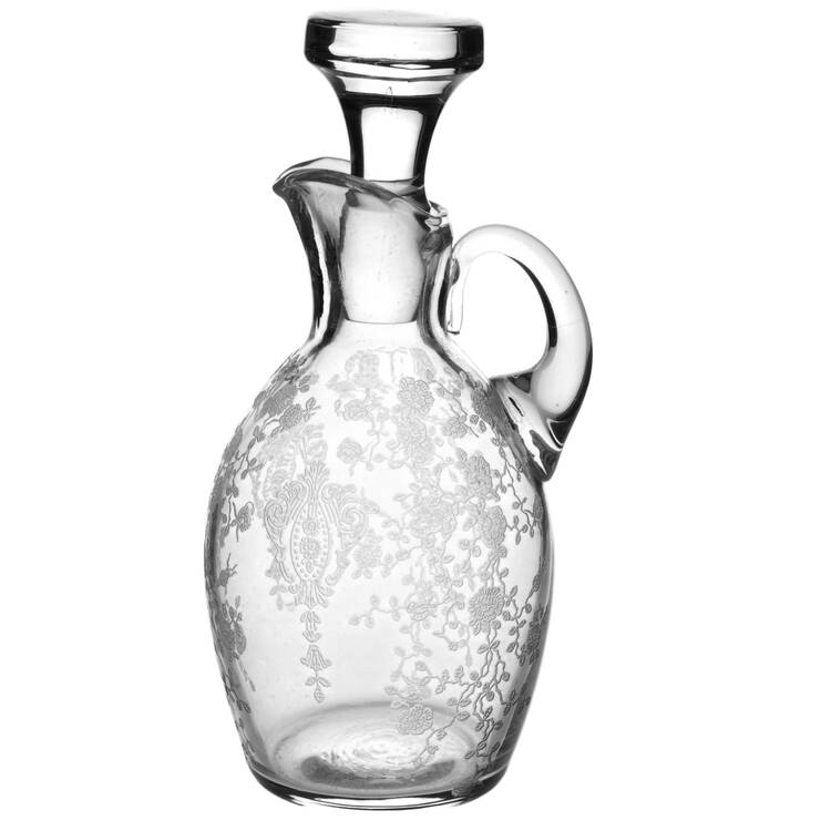 Rose Point Clear 6 Oz Cruet & Stopper