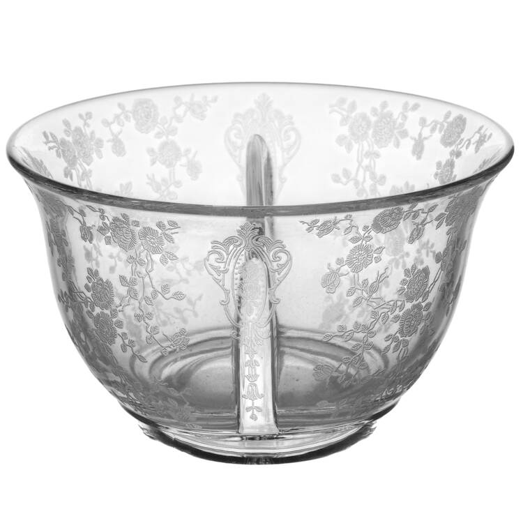 Rose Point Clear Twin Bowl for Salad Dressing Set