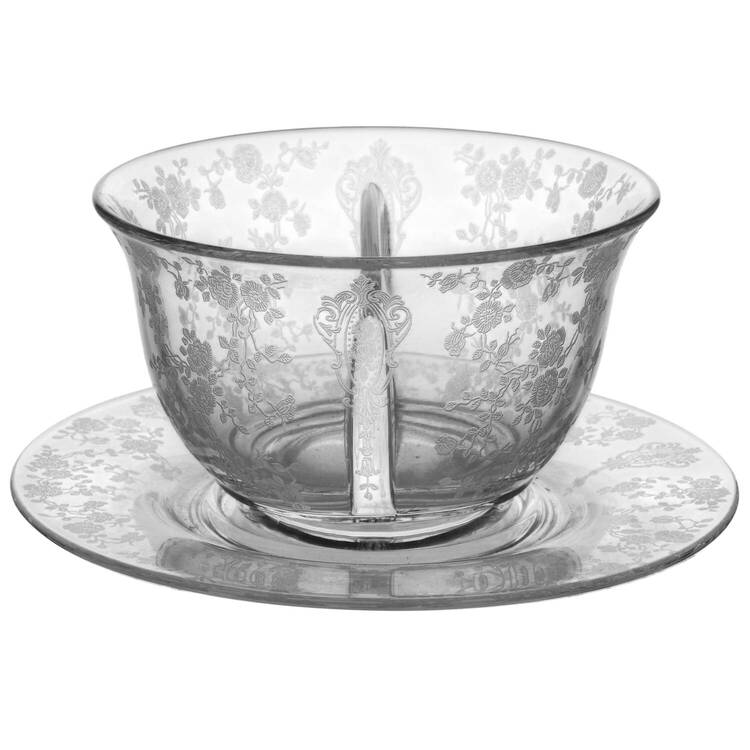 Rose Point Clear (2 Piece) Twin Salad Dressing Set